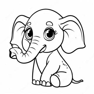 Cute Baby Elephant Coloring Page 63020-52170