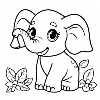 Cute Baby Elephant Coloring Page 63020-52171