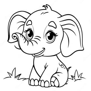 Cute Baby Elephant Coloring Page 63020-52172