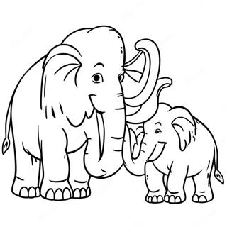 Mammoth Family In The Ice Coloring Page 6305-5039