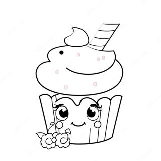 Sparkly Unicorn Cupcake Coloring Page 63060-52215