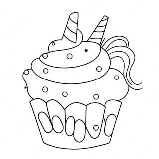 Sparkly Unicorn Cupcake Coloring Page 63060-52216