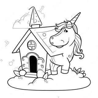 Unicorn House Coloring Page 63109-52240