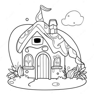 Magical Unicorn Cottage Coloring Page 63110-52249