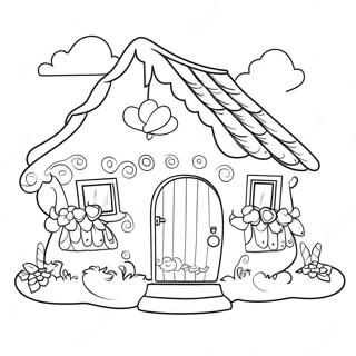 Magical Unicorn Cottage Coloring Page 63110-52250