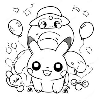 Pokemon Birthday Celebration Coloring Page 63129-52254