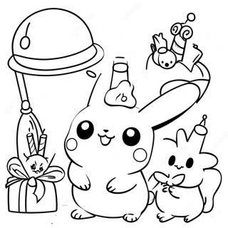 Pokemon Birthday Celebration Coloring Page 63129-52255