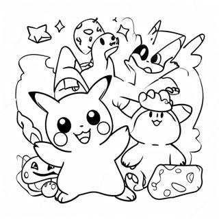 Pokemon Birthday Celebration Coloring Page 63129-52256