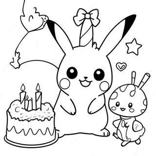 Pikachu Birthday Party Coloring Page 63130-52257