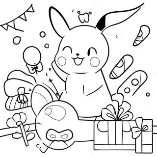 Pikachu Birthday Party Coloring Page 63130-52258