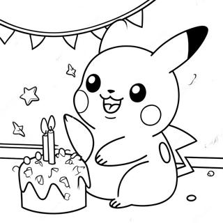 Pikachu Birthday Party Coloring Page 63130-52259