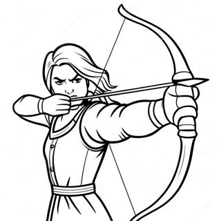 Dynamic Archer Aiming Coloring Page 63150-52273