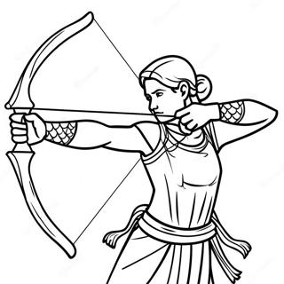 Dynamic Archer Aiming Coloring Page 63150-52274