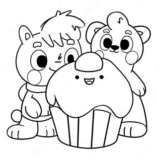 Bluey Muffin With Friends Coloring Page 6315-5046