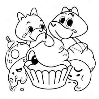 Bluey Muffin With Friends Coloring Page 6315-5144