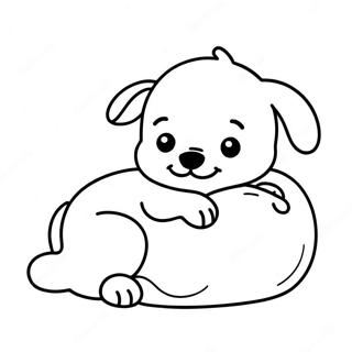 Cute Baby Puppy Sleeping Coloring Page 63200-52308