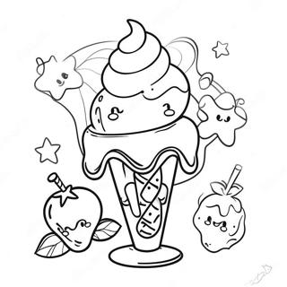 Colorful Ice Cream Sundae Coloring Page 63210-52318