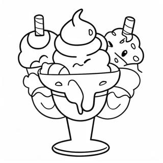 Colorful Ice Cream Sundae Coloring Page 63210-52319