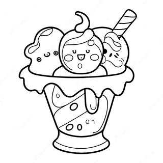 Colorful Ice Cream Sundae Coloring Page 63210-52320