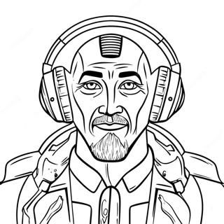 Titan Speakerman With Colorful Headphones Coloring Page 6325-5053