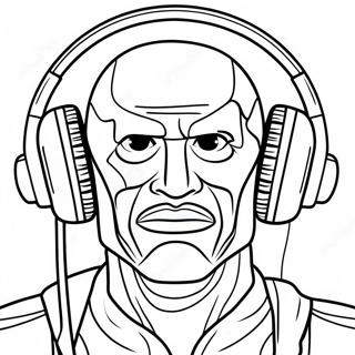 Titan Speakerman With Colorful Headphones Coloring Page 6325-5149