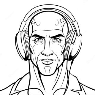 Titan Speakerman With Colorful Headphones Coloring Page 6325-5151