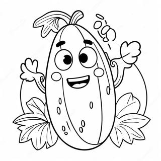 Funny Cucumber Character Coloring Page 63270-52377