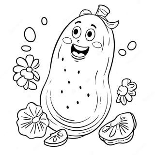 Funny Cucumber Character Coloring Page 63270-52378