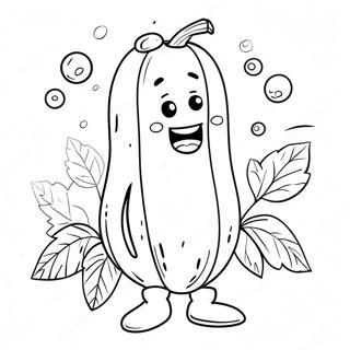 Funny Cucumber Character Coloring Page 63270-52380