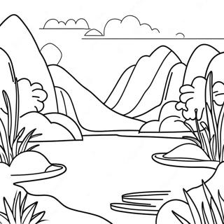 Lake Scenery Coloring Page 63279-52370