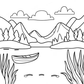 Lake Scenery Coloring Page 63279-52371