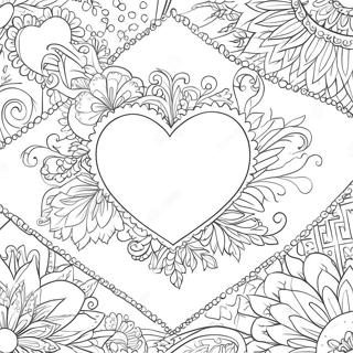 Vintage Valentine Heart Coloring Page 63309-52400