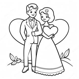 Charming Vintage Valentine Couple Coloring Page 63310-52406