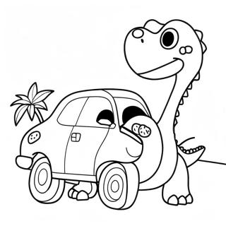 Dinosaur Car Coloring Page 63319-52419