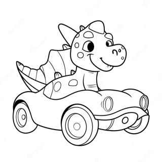 Dinosaur Car Coloring Pages