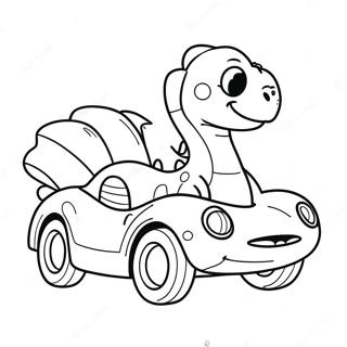 Cute Dinosaur Driving A Sports Car Coloring Page 63320-52404