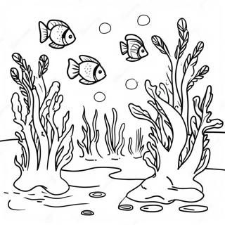 Colorful Seaweed Forest Coloring Page 63330-52413