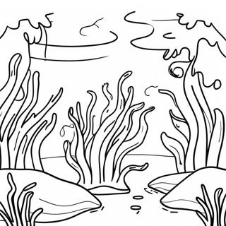 Colorful Seaweed Forest Coloring Page 63330-52414