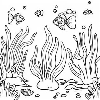 Colorful Seaweed Forest Coloring Page 63330-52416