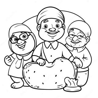 Happy Breadwinner Family Coloring Page 63370-52450