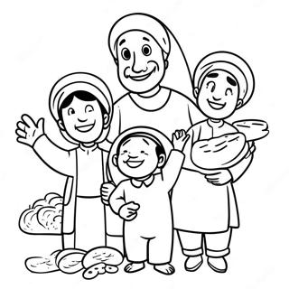 Happy Breadwinner Family Coloring Page 63370-52451