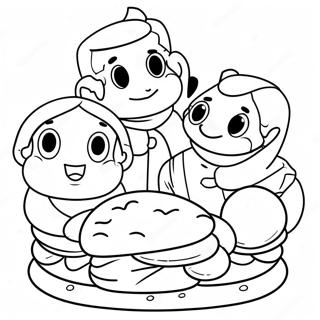 Happy Breadwinner Family Coloring Page 63370-52452