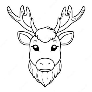 Reindeer Head Coloring Page 63399-52458