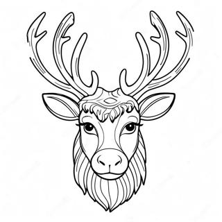 Reindeer Head Coloring Page 63399-52459