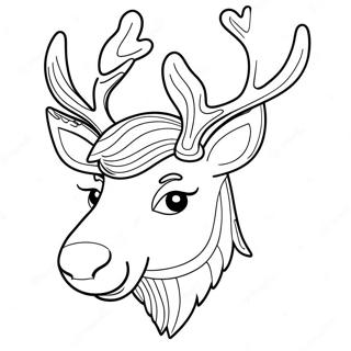 Reindeer Head Coloring Page 63399-52460