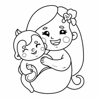 Cute Breastfeeding Cartoon Characters Coloring Page 63420-52478