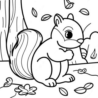 Fall Squirrel Coloring Pages