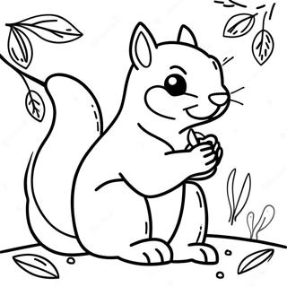 Fall Squirrel Coloring Page 63429-52482