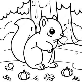 Fall Squirrel Coloring Page 63429-52483