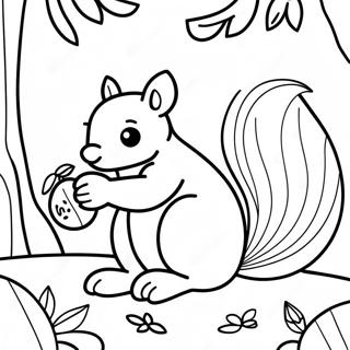 Fall Squirrel Coloring Page 63429-52484